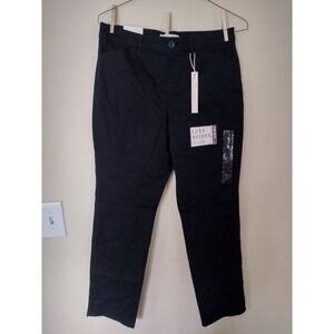 Gloria Vanderbilt Luxe Sateen Classic Straight Leg Black Pants Womens Size 10